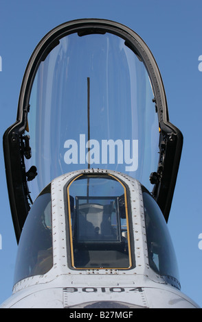 A close up view of the canopy on an A 10 Thunderbolt II attack aircraft Stock Photo