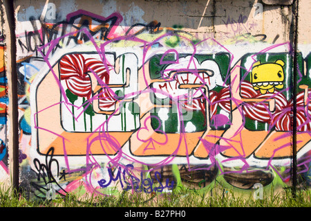 Defaced Graffiti Stock Photo