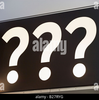 Question marks on sign Stock Photo