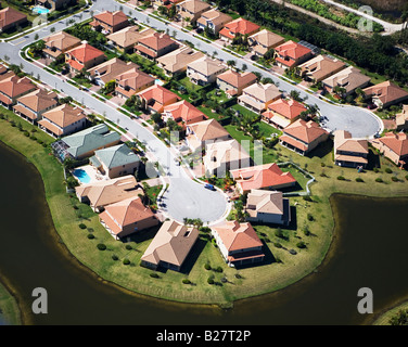 Aerial view of residential housing development Stock Photo