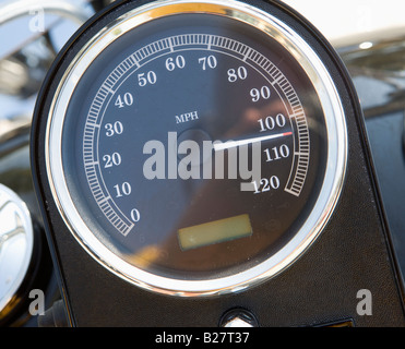 Close up of speedometer Stock Photo