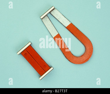 Horseshoe and bar magnets with keepers Stock Photo - Alamy