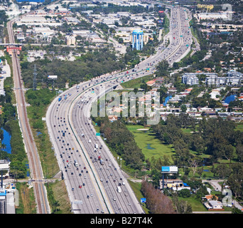 Aerial view of highway, Florida, United States Stock Photo