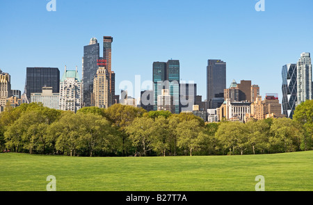 Buildings around Sheep’s Meadow, New York, United States Stock Photo