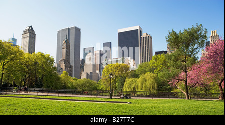 Buildings and trees, New York, United States Stock Photo