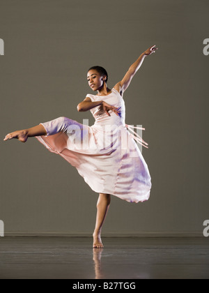 African female ballet dancer dancing Stock Photo