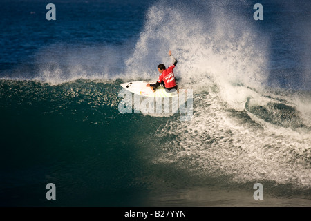 Adriano de Souza Surfing the Jeffrey s Bay 2008 Billabong Pro Stock Photo
