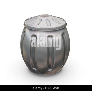 3D render of a full trash can Stock Photo