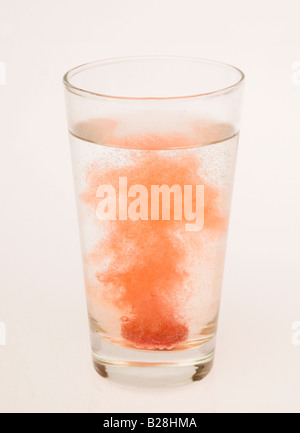 Fizzy Vitamin tablet in glass Berocca Stock Photo