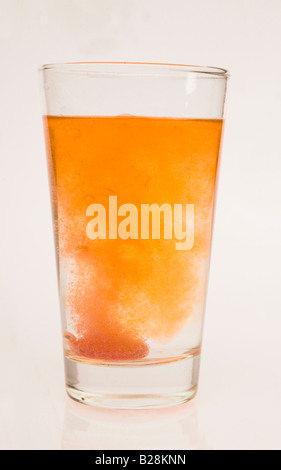 Fizzy Vitamin tablet in glass Berocca Stock Photo