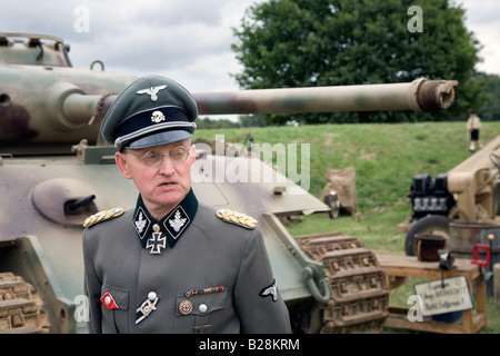man dressed as a nazi at war and  peace living history show in kent Stock Photo