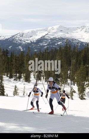 cross country skiing callahan valley Stock Photo