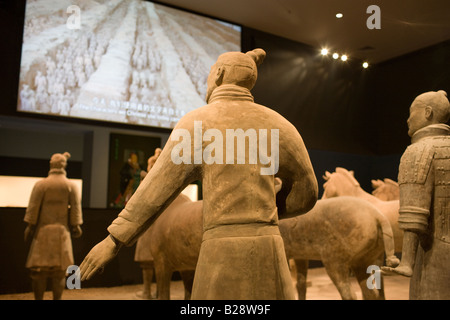 Terracotta warriors on display in the Shaanxi History Museum Xian China