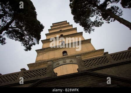 Big Wild Goose Pagoda Tang dynasty architecture Xian China Stock Photo