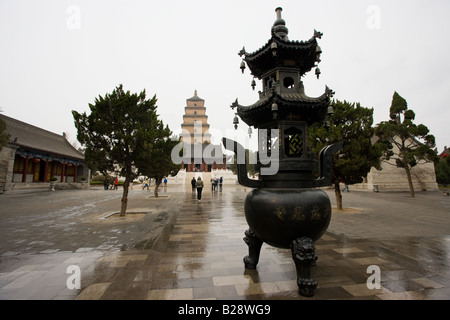 Big Wild Goose Pagoda Tang dynasty architecture Xian China Stock Photo