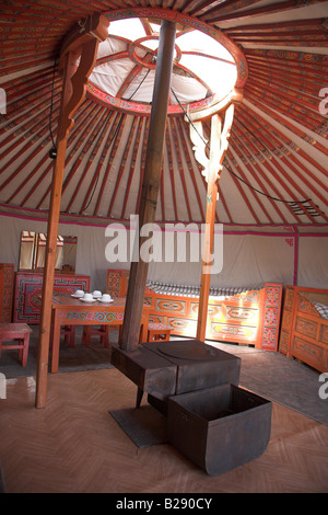 A traditional Ger tent in Elstei near Ulaan Baatar Mongolia Stock Photo ...