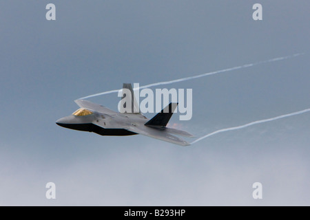 F22 Raptor fighter aircraft stealth technology with Copy Space Stock Photo