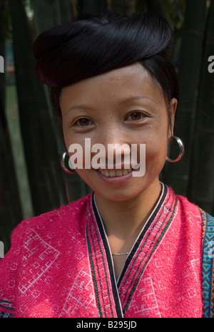 Yao minority lady Huangluo Yao village Guangxi Province S China Stock Photo