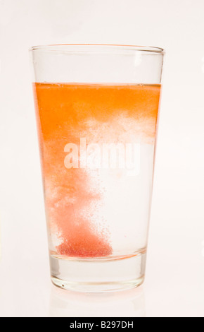 Fizzy Vitamin tablet in glass Berocca Stock Photo