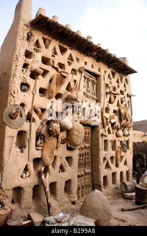 High Ogle Amimist Village Elders Meeting Place Dogan Country Bandiagara Escarpment Mali Stock Photo