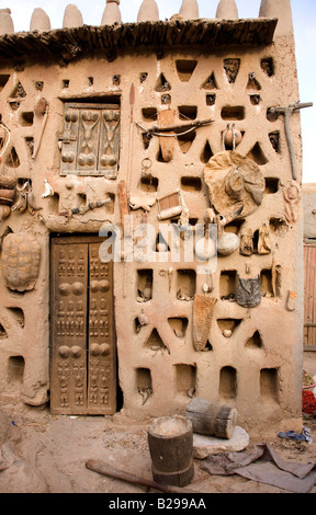 High Ogle Amimist Village Elders Meeting Place Dogan Country Bandiagara Escarpment Mali Stock Photo