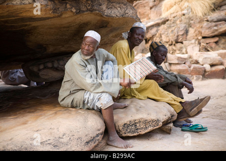 High Ogle Amimist Village Elders Meeting Place Dogan Country Bandiagara Escarpment Mali Stock Photo