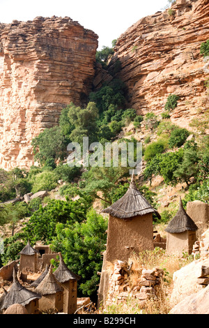 Mali Dogan Country Bandiagara Escarpment Tireli Mud Houses Stock Photo