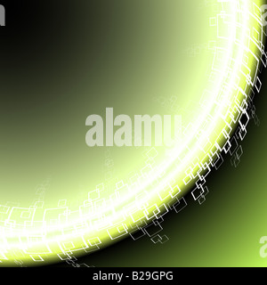 Vector illustration of a fluorescent business or technology abstract background in glowing green color Stock Photo