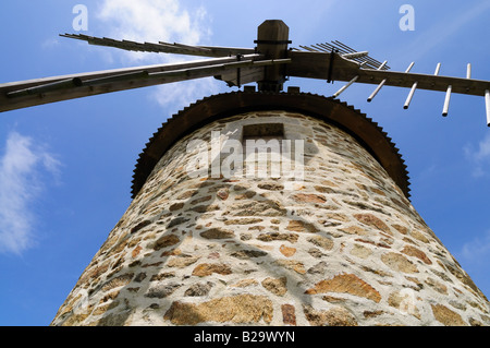 Windmill at Pointe du Van , Brittany France Stock Photo