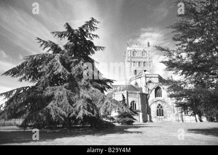 Tewkesbury's 12th century classic medieval Abbey Stock Photo