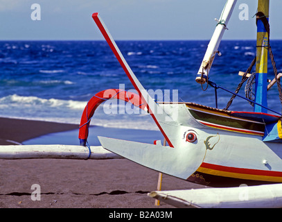 Outrigger boat Klungkung Bali Indonesia Stock Photo