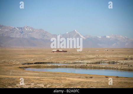 Silk Route China Xinjiang Provence Tien Shan Mountains Lake Tianchi or Heavenly Lake Stock Photo