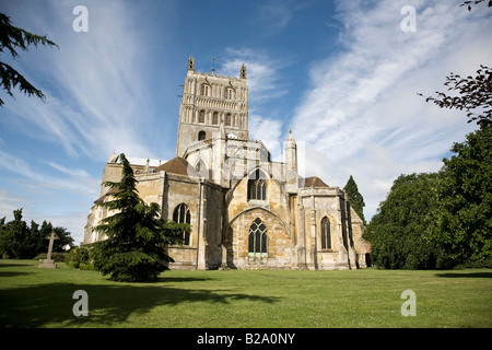 Tewkesbury's 12th century classic medieval Abbey Stock Photo