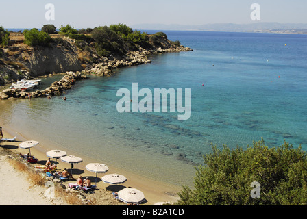 Pefkos Rhodes Greece main beach Stock Photo