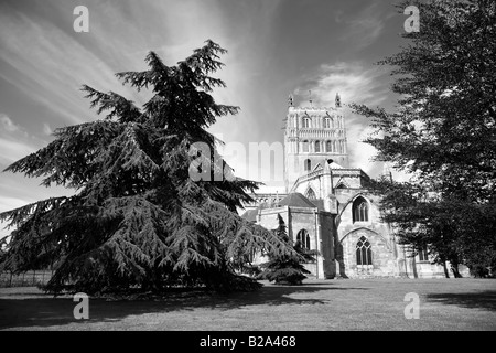 Tewkesbury's 12th century classic medieval Abbey Stock Photo