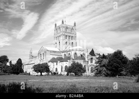 Tewkesbury's 12th century classic medieval Abbey Stock Photo