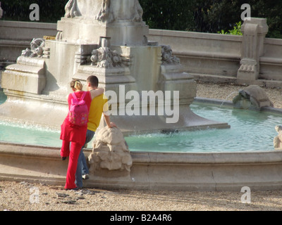fountain by villa borghese park in rome Stock Photo