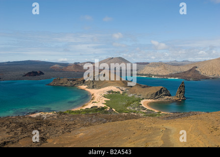 view from the top of bartolome island galapagos ecuador Stock Photo