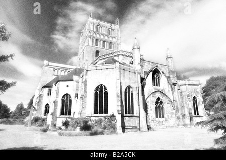 Tewkesbury's 12th century classic medieval Abbey Stock Photo