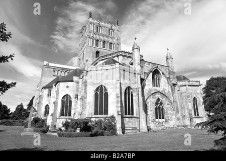 Tewkesbury's 12th century classic medieval Abbey Stock Photo