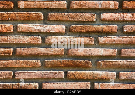 Red brick wall detail suitable for backgrounds Stock Photo