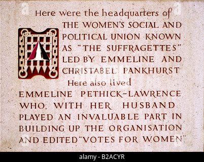 Plaque commemorating The Suffragettes Clements Inn Passage London England UK Womens Social and Political Union Pankhurst