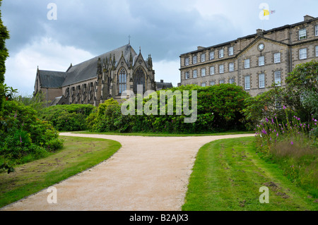 garden walk at ushaw college durham Stock Photo - Alamy