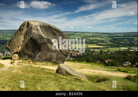 The Calf Rock, Ilkley Moor Stock Photo
