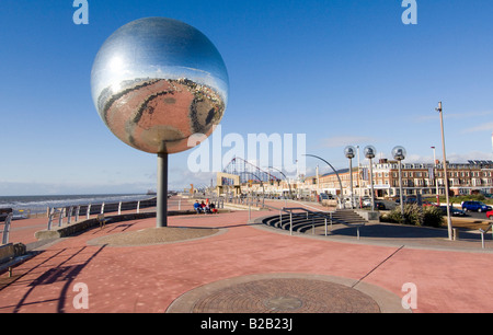 They Shoot, Don't They? Worlds Largest Mirrorball, part of the great promenade show. Blackpool, Lancashire Stock Photo