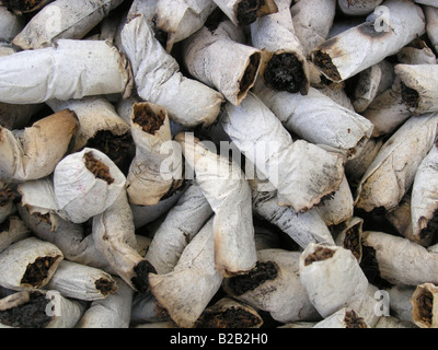 mass of cigarette stubs Stock Photo