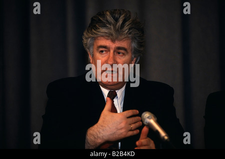 Radovan Karadzic, former Bosnian Serb leader, was convicted of crimes against humanity by a United Nations tribunal, 3/24/2016 Stock Photo