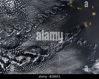 Low-level winds rushing over the Cape Verde Islands. Stock Photo