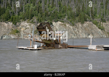 Fishing wheel, for automated catching of salmon in Copper River near Chitina, Alaska. Stock Photo