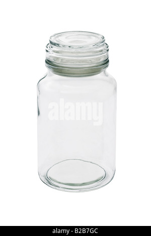 Empty glass jar with lid on white background Stock Photo